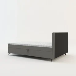 Łóżka Tapicerowane|Łóżka| Łóżko kontynentalne jasnoszare MARY 140x200 cm