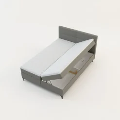 Łóżka Tapicerowane|Łóżka| Łóżko kontynentalne jasnoszare MARY 140x200 cm