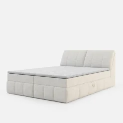 Łóżko kontynentalne kremowe LORENZO HR 160x200 cm