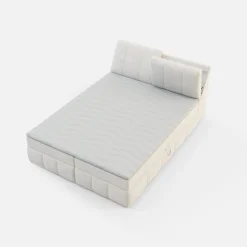 Łóżko kontynentalne kremowe LORENZO HR 160x200 cm