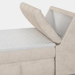 inny Łóżko kontynentalne kremowe LORENZO HR 120x200 cm