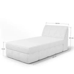 inny Łóżko kontynentalne kremowe LORENZO HR 120x200 cm