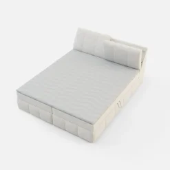 inny Łóżko kontynentalne kremowe LORENZO HR 180x200 cm