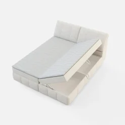 inny Łóżko kontynentalne kremowe LORENZO HR 180x200 cm