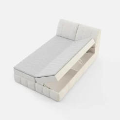 Łóżko kontynentalne kremowe LORENZO HR 140x200 cm