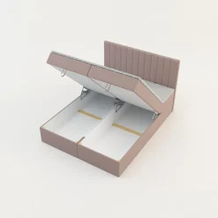 Łóżka Tapicerowane|Łóżka|inny Łóżko kontynentalne różowe LIMAND FUNDAMENTO 160x200 cm