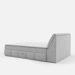 Łóżka Tapicerowane|Łóżka| Łóżko kontynentalne szare LORENZO HR 160x200 cm