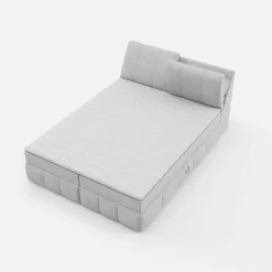 Łóżka Tapicerowane|Łóżka| Łóżko kontynentalne szare LORENZO HR 160x200 cm