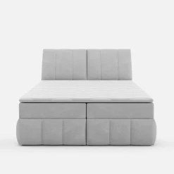 Łóżka Tapicerowane|Łóżka| Łóżko kontynentalne szare LORENZO HR 140x200 cm