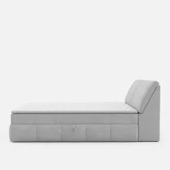 Łóżka Tapicerowane|Łóżka| Łóżko kontynentalne szare LORENZO HR 140x200 cm