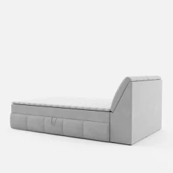 Łóżka Tapicerowane|Łóżka| Łóżko kontynentalne szare LORENZO HR 140x200 cm