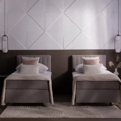 Dzieci inny Łóżko kontynentalne z materacem szare SILLA 90x200 cm