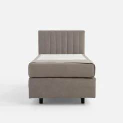 Dzieci inny Łóżko kontynentalne z materacem szare SILLA 90x200 cm