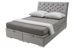 Łóżka Tapicerowane|Łóżka| Łóżko kontynentalne z pikowanym wezgłowiem DAPHNE 160x200 cm