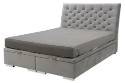 Łóżka Tapicerowane|Łóżka| Łóżko kontynentalne z pikowanym wezgłowiem DAPHNE 160x200 cm