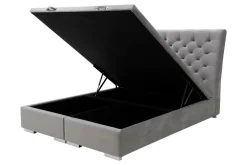 Łóżka Tapicerowane|Łóżka| Łóżko kontynentalne z pikowanym wezgłowiem DAPHNE 160x200 cm