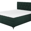 Łóżka Tapicerowane|Łóżka| Łóżko kontynentalne z pojemnikiem zielone MEGAN PU 140x200 cm
