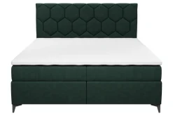 Łóżka Tapicerowane|Łóżka| Łóżko kontynentalne z pojemnikiem zielone MEGAN PU 140x200 cm