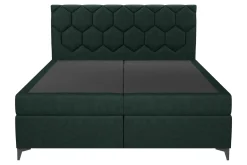 Łóżka Tapicerowane|Łóżka| Łóżko kontynentalne z pojemnikiem zielone MEGAN PU 140x200 cm