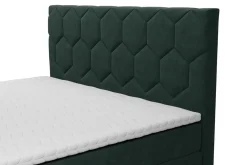 Łóżko kontynentalne z pojemnikiem zielone MEGAN PU 160x200 cm