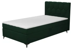 inny Łóżko kontynentalne z pojemnikiem zielone MEGAN PU 120x200 cm