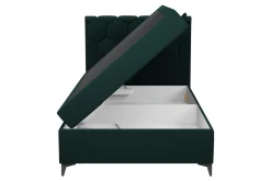 inny Łóżko kontynentalne z pojemnikiem zielone MEGAN PU 120x200 cm