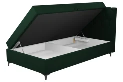 inny Łóżko kontynentalne z pojemnikiem zielone MEGAN PU 120x200 cm