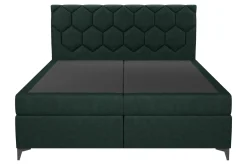 Łóżka Tapicerowane|Łóżka| Łóżko kontynentalne z pojemnikiem zielone MEGAN PU 180x200 cm
