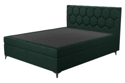 Łóżka Tapicerowane|Łóżka| Łóżko kontynentalne z pojemnikiem zielone MEGAN PU 180x200 cm