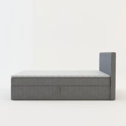 inny Łóżko kontynentalne z toperem szare PEDRO PU 120x200 cm