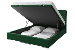 Łóżka Tapicerowane|Łóżka| Łóżko kontynentalne zielone LEONARDO 180x200 cm