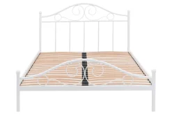 Łóżko metalowe ze stelażem białe ANTIC 160x200 cm