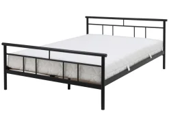 Łóżko metalowe ze stelażem czarne TADEUSZ 160x200 cm
