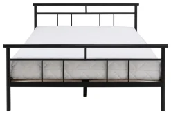 Łóżko metalowe ze stelażem czarne TADEUSZ 160x200 cm