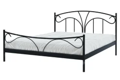 Łóżka| Łóżko metalowe ze stelażem czarne VIVA 160x200 cm