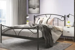 Łóżka| Łóżko metalowe ze stelażem czarne VIVA 160x200 cm