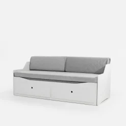 Łóżka|inny Łóżko młodzieżowe rozsuwane biało-szare GRAND 90-160x200 cm