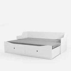 Łóżka|inny Łóżko młodzieżowe rozsuwane biało-szare GRAND 90-160x200 cm