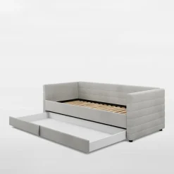 Łóżka|Łóżka Dziecięce|inny Łóżko młodzieżowe z szufladą jasnoszare LOLO 90x200 cm