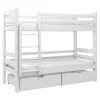 Dzieci Łóżko piętrowe białe KRZYŚ 2S, ze stelażem