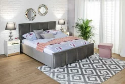 Łóżko szare FABRIZZIO SQUERE P 160x200 cm