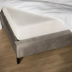 Łóżko szare ze stelażem KONTREXT 160x200 cm