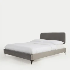 Łóżko szare ze stelażem KONTREXT 160x200 cm