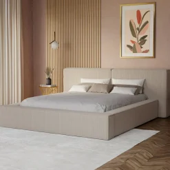 inny Łóżko sztruksowe z dużym wezgłowiem GLORIA 160x200 cm