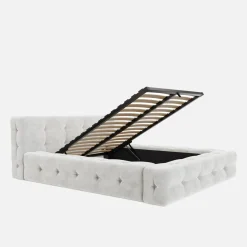 Łóżka Tapicerowane|Łóżka|inny Łóżko tapicerowane beżowe ANNA 120x200 cm