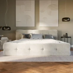 Łóżka Tapicerowane|Łóżka|inny Łóżko tapicerowane beżowe ANNA 140x200 cm