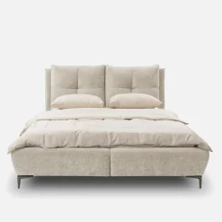 Instilo Łóżko tapicerowane beżowe AURA 160x200 cm