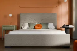 inny Łóżko tapicerowane beżowe LAURA CORTO 180x200 cm