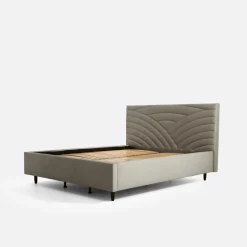 inny Łóżko tapicerowane beżowe LAURA ALTO 140x200 cm