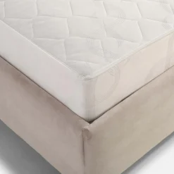 inny Łóżko tapicerowane beżowe LIVA FULL 140x200 cm